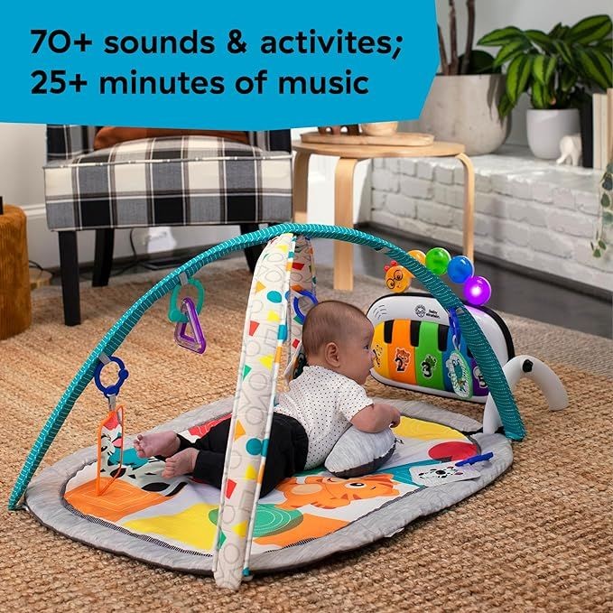 Baby Einstein 4-in-1 Kickin' Tunes Music and Language Play Gym and Piano Tummy Time Activity Mat