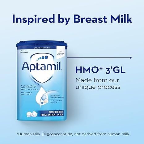 Aptamil Stage 1 Baby Formula, Milk Based Powder Infant Formula with DHA, Omega 3 & Prebiotics, 1.76 Pound
