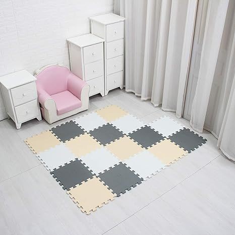 MQIAOHAM Children Puzzle mat Play mat Squares Play mat Tiles Baby mats for Floor Puzzle mat Soft Play mats Girl playmat Carpet Interlocking Foam Floor mats for Baby