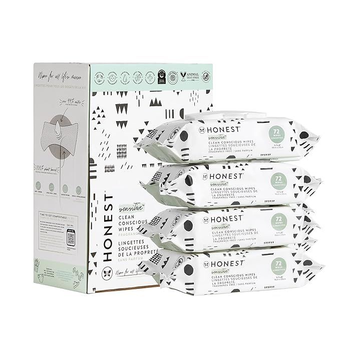The Honest Company Clean Conscious Wipes | 99% Water, Compostable, Plant-Based, Baby Wipes | Hypoallergenic