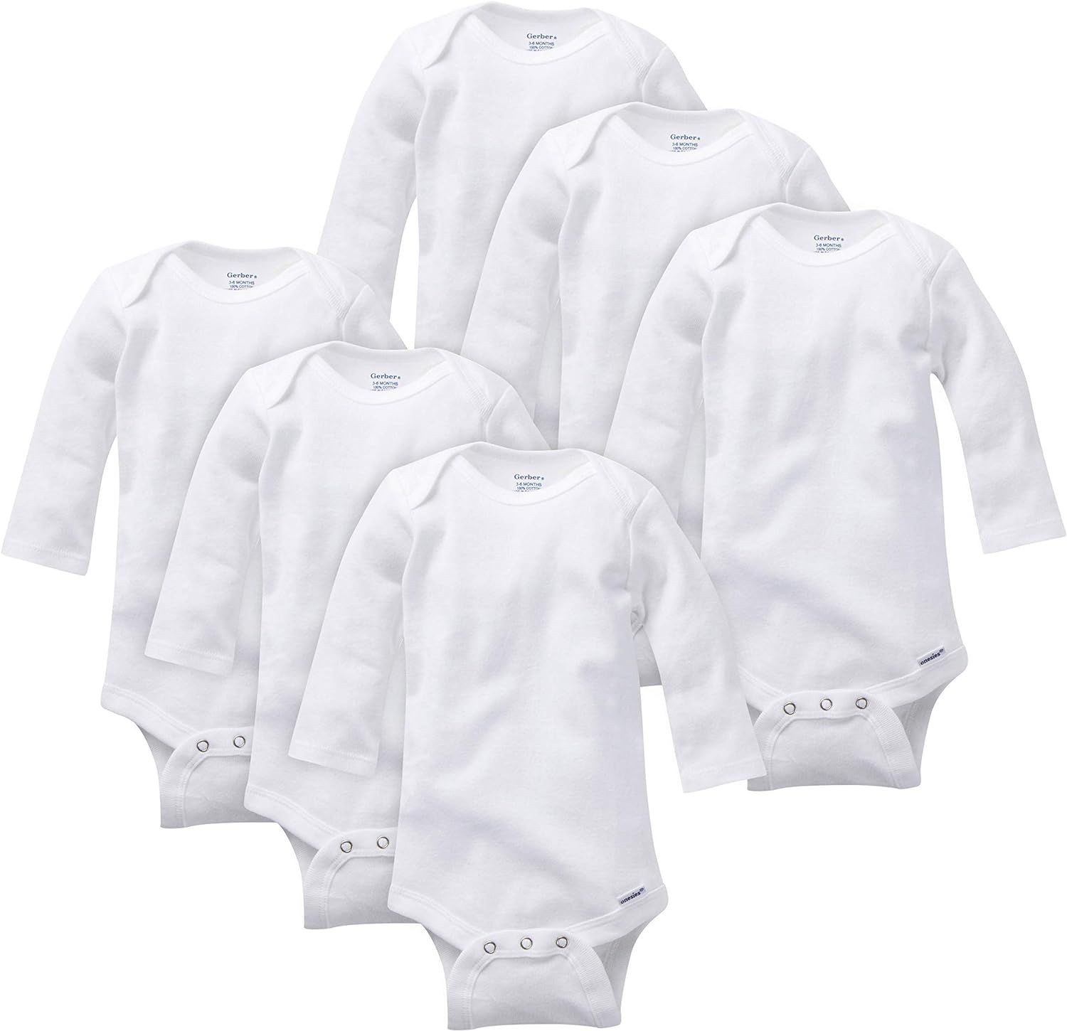 Gerber unisex-baby Multi-pack Long-sleeve Onesies Bodysuit Mitten Cuff Sizes