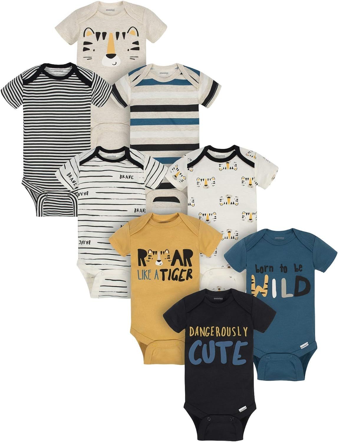 Onesies Brand baby-boys 8-pack Short Sleeve Mix & Match Bodysuits
