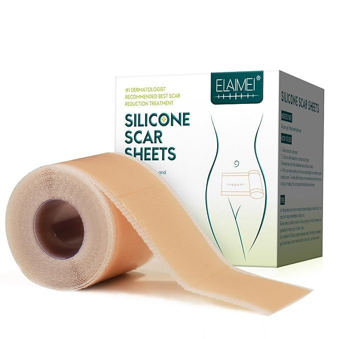 Silicone Scar Sheets (1.6” x 120” Roll-3M), Silicone Scar Tape Roll, Scar Silicone Strips, Reusable, Professional Scar Removal Sheets for C-Section
